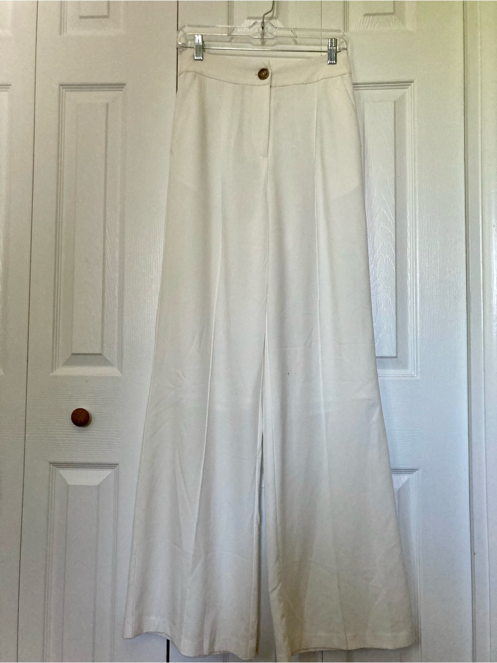 VENUS Ivory High-Rise Wide-Leg Trousers Dress Pants US 6 EU 38